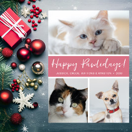 Tarjeta Festiva Felices Pawlidays 3 Foto