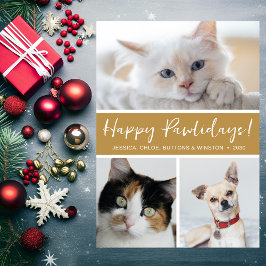Tarjeta Festiva Felices Pawlidays 3 Foto