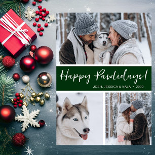 Tarjeta Festiva Felices Pawlidays 3 Foto