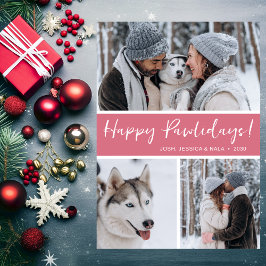 Tarjeta Festiva Felices Pawlidays 3 Foto