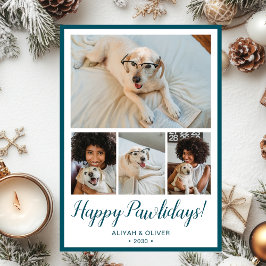 Tarjeta Festiva Felices Pawlidays 4 Foto