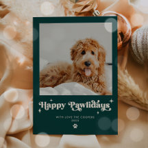 Felices Pawlidays Dog Photo Funny Navidades
