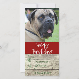 Tarjeta Festiva Felices Pawlidays Foto de bienvenida de Navidade