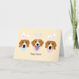 Tarjeta Festiva Felices Perros Beagle de Pascua