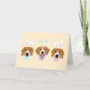 Tarjeta Festiva Felices Perros Beagle de Pascua