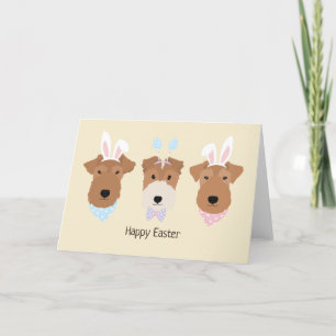 Tarjeta Festiva Felices Perros del Terrier Gales de Pascua