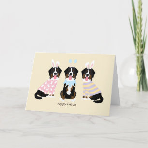 Tarjeta Festiva Felices perros montañeses de Pascua