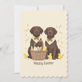Tarjeta Festiva Felices perros recuperadores de chocolate de Pascu