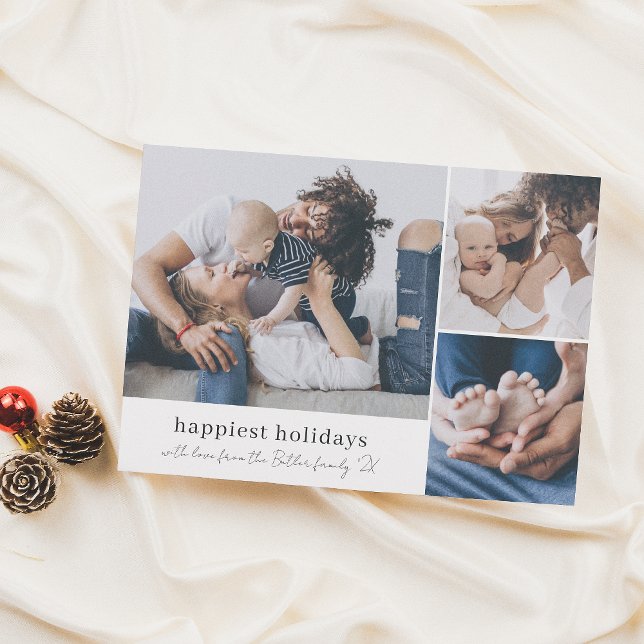 Tarjeta Festiva Felices vacaciones 3 Navidades de la familia fotog (Subido por el creador)