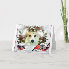 Tarjeta Festiva Felices vacaciones Corgi