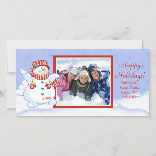 Tarjeta Festiva Felices vacaciones, Cute Snowman
