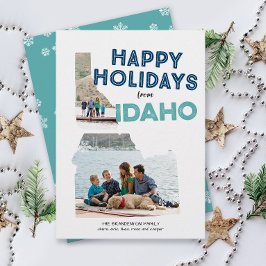 Tarjeta Festiva Felices vacaciones de Idaho Photo Holiday Card