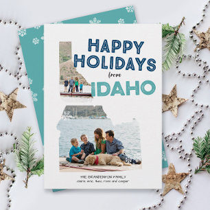 Tarjeta Festiva Felices vacaciones de Idaho Photo Holiday Card