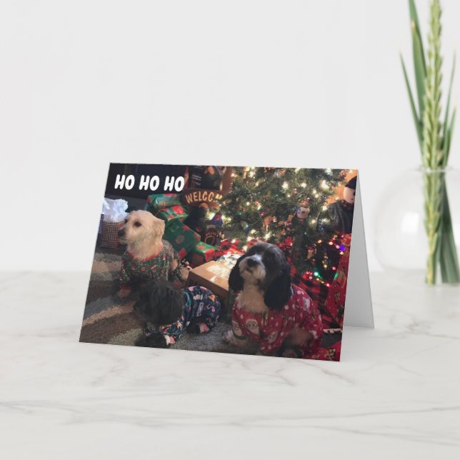 TARJETA FESTIVA **FELICES VACACIONES** DE MERRY PUPPIES (Anverso)