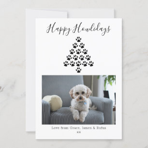 Tarjeta Festiva Felices vacaciones de Navidades de perro de Howlid