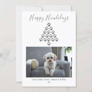 Tarjeta Festiva Felices vacaciones de Navidades de perro de Howlid