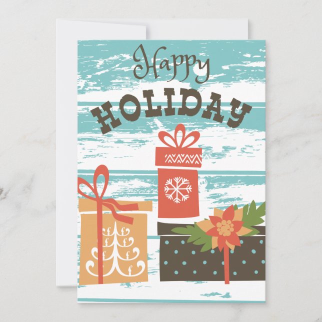 Tarjeta Festiva Felices vacaciones de Navidades de vacaciones (Anverso)