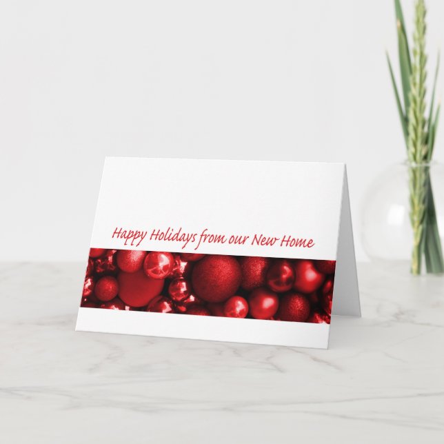 Tarjeta Festiva Felices vacaciones de nuestra nueva casa (Anverso)