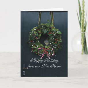 Tarjeta Festiva Felices vacaciones de nuestra nueva casa