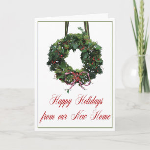 Tarjeta Festiva Felices vacaciones de nuestra nueva casa