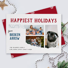 Tarjeta Festiva Felices vacaciones de Oklahoma Tres fotos