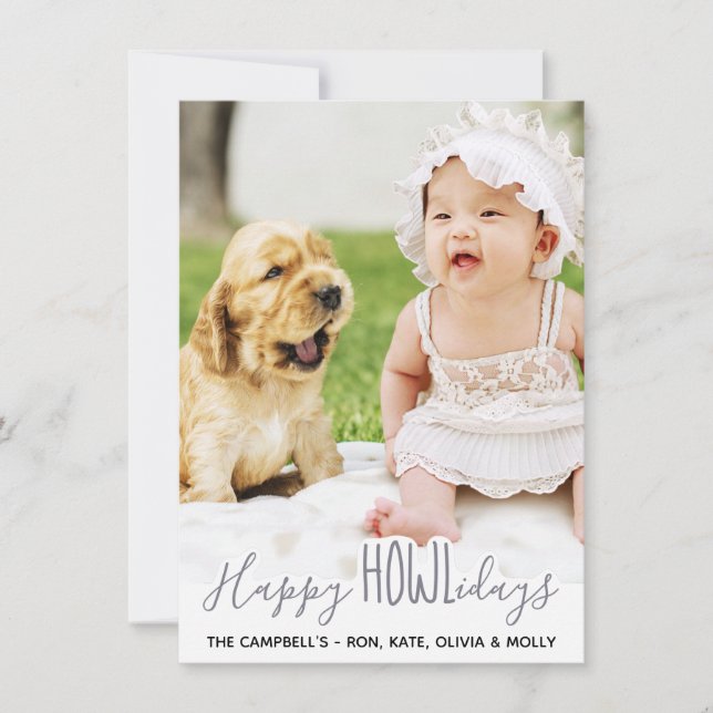 Tarjeta Festiva Felices vacaciones del perro - foto del Mascota gr (Anverso)