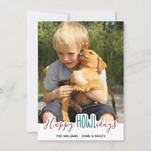 Tarjeta Festiva Felices vacaciones del perro - foto del Mascota ro