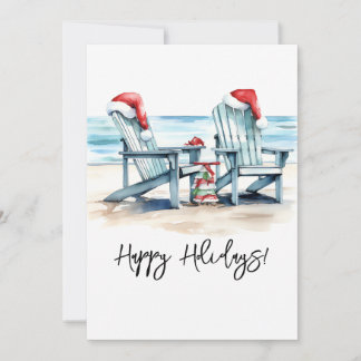 Tarjeta Festiva ¡Felices vacaciones desde la playa!