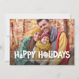Tarjeta Festiva Felices vacaciones divertida juguetón foto única