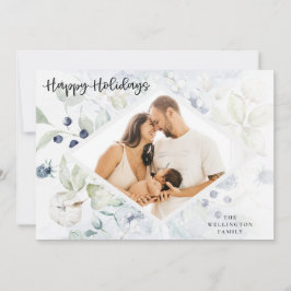 Tarjeta Festiva Felices vacaciones en el Ártico foto botánica de i