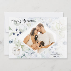 Tarjeta Festiva Felices vacaciones en el Ártico foto botánica de i