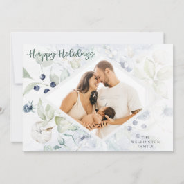 Tarjeta Festiva Felices vacaciones en el Ártico foto botánica de i