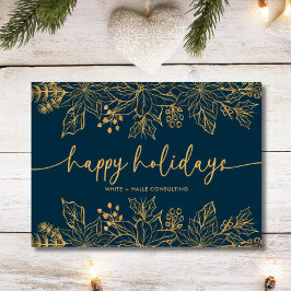 Tarjeta Festiva Felices Vacaciones en el mundo del guión de caligr