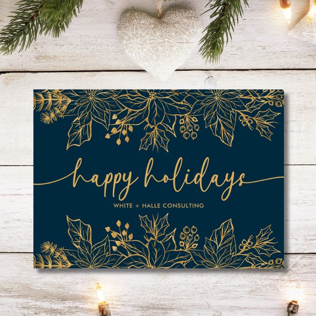 Tarjeta Festiva Felices Vacaciones en el mundo del guión de caligr (Subido por el creador)