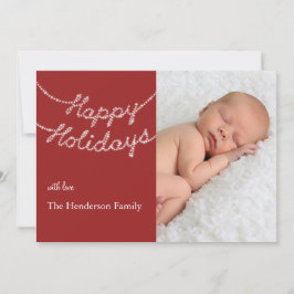 Tarjeta Festiva Felices vacaciones en Twinkle Lights Photo Card