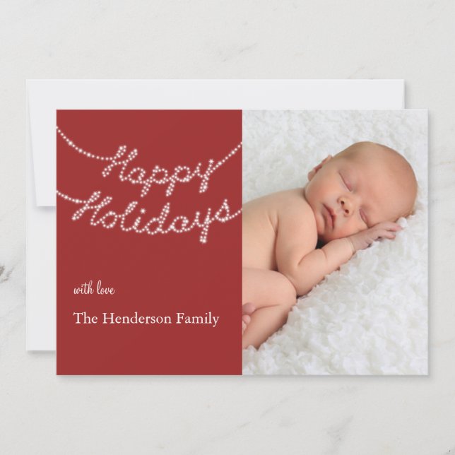Tarjeta Festiva Felices vacaciones en Twinkle Lights Photo Card (Anverso)