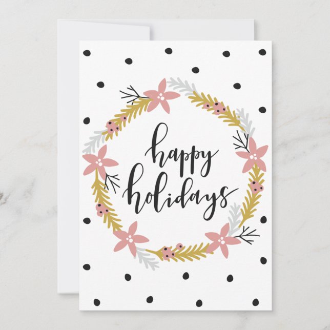Tarjeta Festiva Felices vacaciones escribe tu propio mensaje (Anverso)