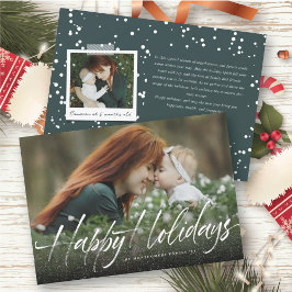 Tarjeta Festiva Felices vacaciones Escritura a mano Frostings Foto