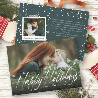 Tarjeta Festiva Felices vacaciones Escritura a mano Frostings Foto