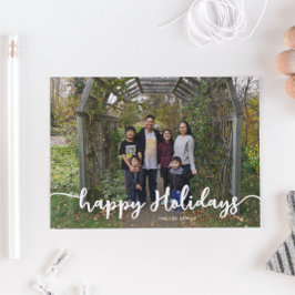 Tarjeta Festiva Felices vacaciones familiares foto de familia que 