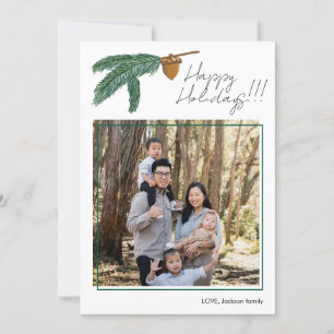 Tarjeta Festiva Felices vacaciones Foto con motivos ilustrados