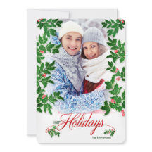 Felices vacaciones Holly y Berries foto vertical