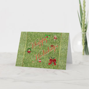 Tarjeta Festiva Felices vacaciones jardineros paisaje de cuidado d