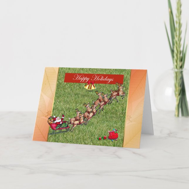 Tarjeta Festiva Felices vacaciones jardineros paisaje de cuidado d (Anverso)