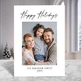 Tarjeta Festiva Felices Vacaciones Moderna Elegante Foto Elegante