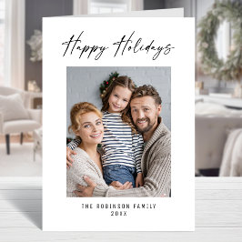 Tarjeta Festiva Felices Vacaciones Moderna Elegante Foto Elegante