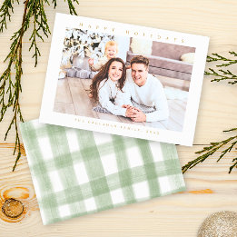 Tarjeta Festiva Felices vacaciones, moderna foto mínima