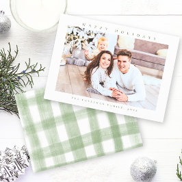 Tarjeta Festiva Felices vacaciones, moderna foto mínima