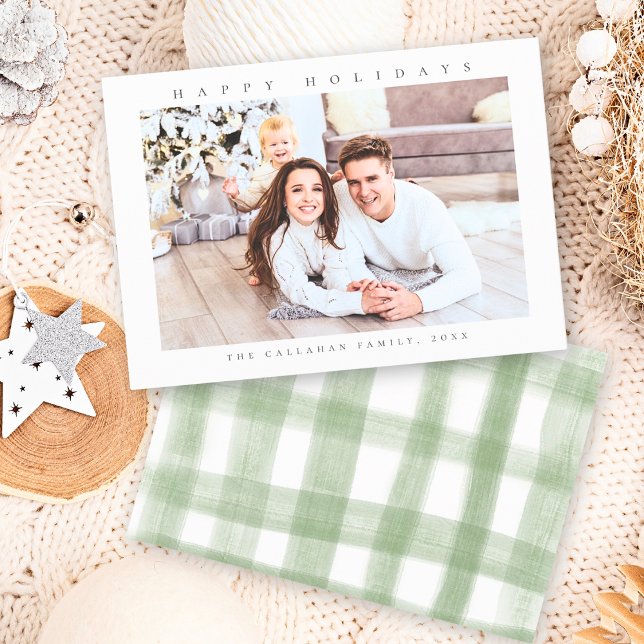 Tarjeta Festiva Felices vacaciones, moderna foto mínima (Subido por el creador)