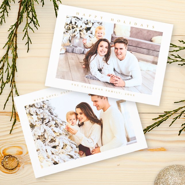 Tarjeta Festiva Felices vacaciones, moderna foto mínima (Subido por el creador)